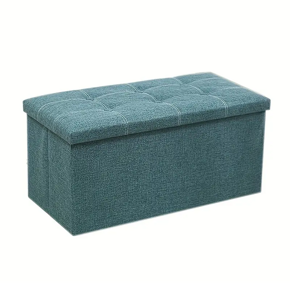 NNETM Linen Foldable Storage Stool Chair Box