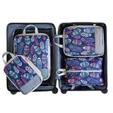 NNETM Feather Print Travel Compression Bag Set Organizer