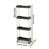 NNETM Bathroom Storage Cart with 4-Tier Rolling Organizer