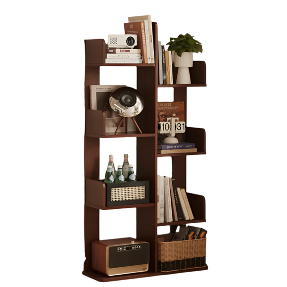 NNETB Wood Cactus Bookshelf Floor Standing Rack