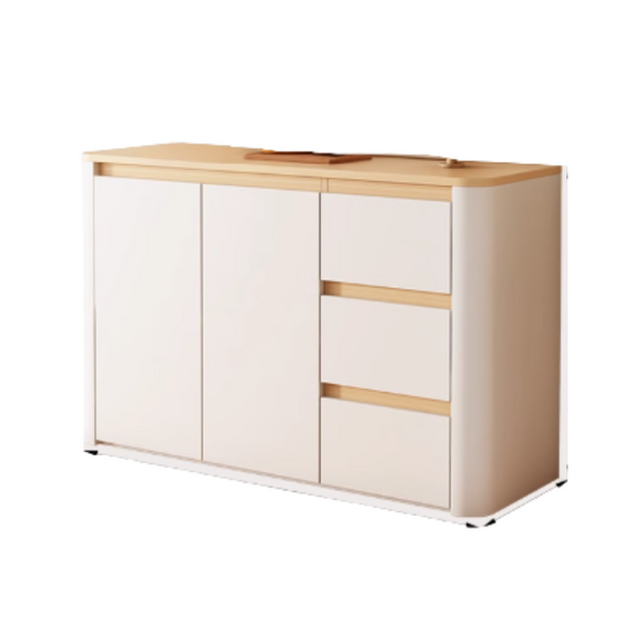 NNETB Wood Side Cabinet with Drawers & Wine Storage
