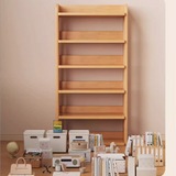 NNETB Solid Wood 6-Layer Bookshelf Storage Cabinet Rack