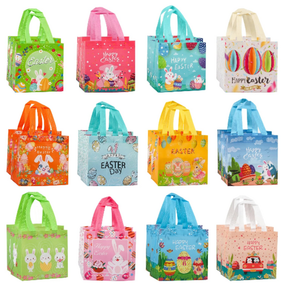 NNEOBA 12PCS Easter Bunny Gift Bags with Handles