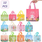 NNEOBA 12PCS Easter Bunny Gift Bags with Handles