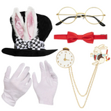 NNEOBA White Rabbit Costume Set Mad Hatter Hat & Ears