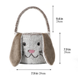NNEOBA Soft Fluffy Bunny Bag Plush Easter Basket