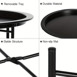 NNETM Round Coffee Table with Removable Tray