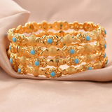 NNEOBA Gold-Plated Dubai Bangles Elegant Party Jewelry