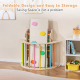 NNECW 7-in-1 Wood Triangle Climbing Toys for Toddlers-Multicolour