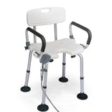 NNECW Non-Slip Shower Chair with U-Shaped Cutout for Elderly-White