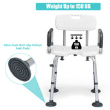 NNECW Non-Slip Shower Chair with U-Shaped Cutout for Elderly-White