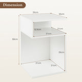 NNECW S-Shaped Side Table for Small Space with 2 Open Compartments
