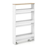 NNECW 4-Tier Slide-out Rolling Slim Storage Trolley for Kitchen