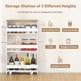NNECW 4-Tier Slide-out Rolling Slim Storage Trolley for Kitchen