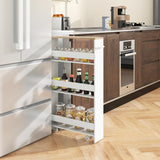 NNECW 4-Tier Slide-out Rolling Slim Storage Trolley for Kitchen