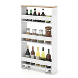 NNECW 4-Tier Slide-out Rolling Slim Storage Trolley for Kitchen