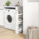 NNECW 4-Tier Slide-out Rolling Slim Storage Trolley for Kitchen