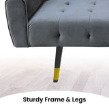 NNEDPE Tufted Velvet Sofa Bed by - Dark Grey