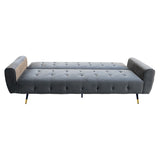 NNEDPE Tufted Velvet Sofa Bed by - Dark Grey