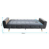 NNEDPE Tufted Velvet Sofa Bed by - Dark Grey
