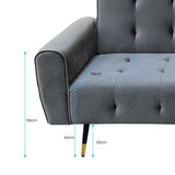 NNEDPE Tufted Velvet Sofa Bed by - Dark Grey