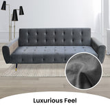 NNEDPE Tufted Velvet Sofa Bed by - Dark Grey