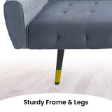 NNEDPE Tufted Velvet Sofa Bed by - Light Grey