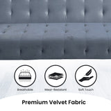 NNEDPE Tufted Velvet Sofa Bed by - Light Grey