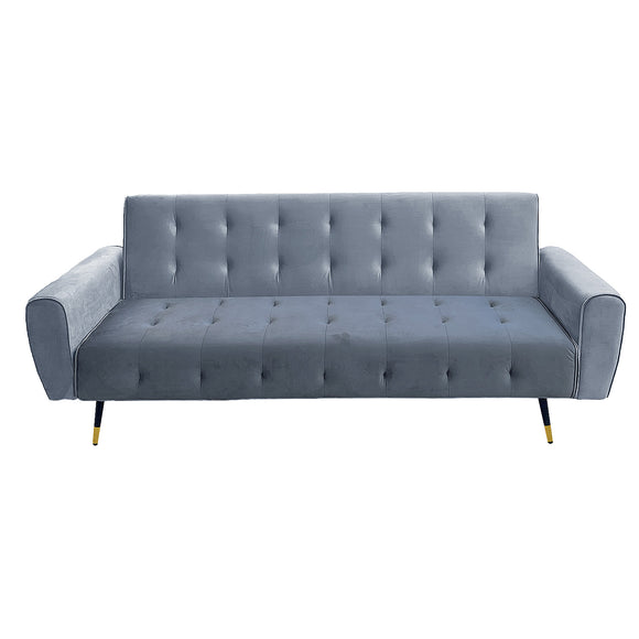 NNEDPE Tufted Velvet Sofa Bed by - Light Grey