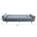 NNEDPE Tufted Velvet Sofa Bed by - Light Grey