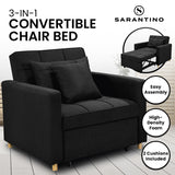 NNEDPE 3-in-1 Convertible Lounge Chair Bed by - Black