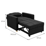 NNEDPE 3-in-1 Convertible Lounge Chair Bed by - Black