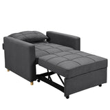 NNEDPE 3-in-1 Convertible Lounge Chair Bed by - Dark Grey