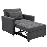 NNEDPE 3-in-1 Convertible Lounge Chair Bed by - Dark Grey