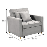 NNEDPE 3-in-1 Convertible Sofa Chair Bed Lounger by Light Grey