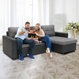 NNEDPE 3-Seater Corner Sofa Bed Storage Lounge Chaise Couch Grey