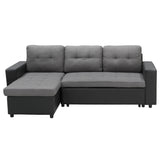 NNEDPE 3-Seater Corner Sofa Bed Storage Lounge Chaise Couch Grey