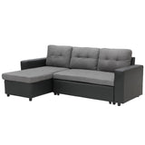 NNEDPE 3-Seater Corner Sofa Bed Storage Lounge Chaise Couch Grey