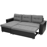 NNEDPE 3-Seater Corner Sofa Bed Storage Lounge Chaise Couch Grey
