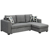 NNEDPE Fontana Pullout Sofa Bed with Storage Chaise Lounge  - Grey