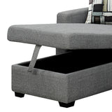 NNEDPE Fontana Pullout Sofa Bed with Storage Chaise Lounge  - Grey