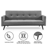 NNEDPE Sarantino Tufted Faux Linen 3-Seater Sofa Bed with Armrests - Light Grey