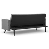 NNEDPE Sarantino Tufted Faux Linen 3-Seater Sofa Bed with Armrests - Light Grey