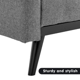 NNEDPE Sarantino Tufted Faux Linen 3-Seater Sofa Bed with Armrests - Light Grey