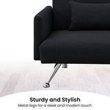 NNEDPE Mia 3-Seater Sofa Bed with Chaise & 3 Pillows by - Black