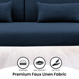 NNEDPE Mia 3-Seater Sofa Bed with Chaise & 3 Pillows by - Blue