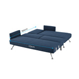 NNEDPE Mia 3-Seater Sofa Bed with Chaise & 3 Pillows by - Blue