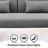 NNEDPE Mia 3-Seater Corner Sofa Bed Chaise and Pillows by Dark Grey
