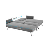 NNEDPE Mia 3-Seater Corner Sofa Bed Chaise and Pillows by Dark Grey
