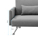 NNEDPE Mia 3-Seater Corner Sofa Bed Chaise and Pillows by Dark Grey